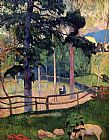 Paul Gauguin Canvas Paintings - Nostalgic Promenade